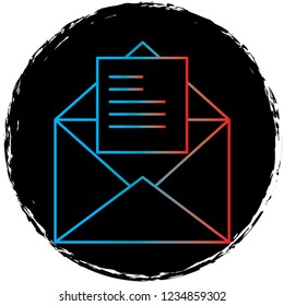 gradient line icon on black circle.perfect for websites,apps and other projects 