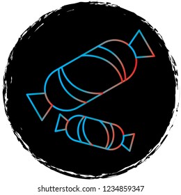 gradient line icon on black circle.perfect for websites,apps and other projects 