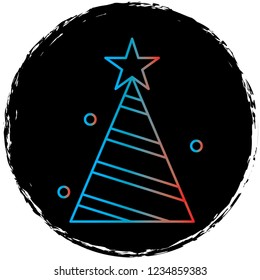 gradient line icon on black circle.perfect for websites,apps and other projects 