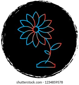gradient line icon on black circle.perfect for websites,apps and other projects 