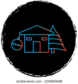 gradient line icon on black circle.perfect for websites,apps and other projects 