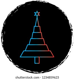 gradient line icon on black circle.perfect for websites,apps and other projects 