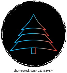 gradient line icon on black circle.perfect for websites,apps and other projects 