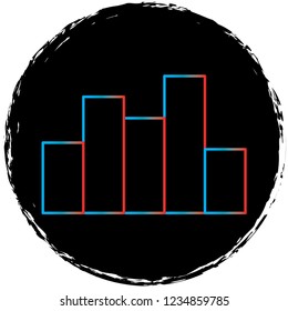 gradient line icon on black circle.perfect for websites,apps and other projects 