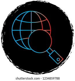 gradient line icon on black circle.perfect for websites,apps and other projects 