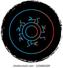 gradient line icon on black circle.perfect for websites,apps and other projects 