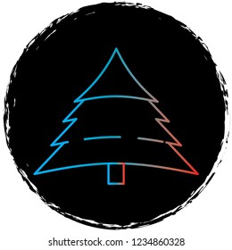gradient line icon on black circle.perfect for websites,apps and other projects 