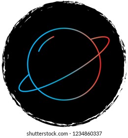 gradient line icon on black circle.perfect for websites,apps and other projects 