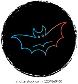 gradient line icon on black circle.perfect for websites,apps and other projects 