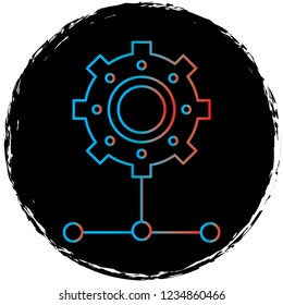 gradient line icon on black circle.perfect for websites,apps and other projects 