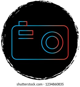 gradient line icon on black circle.perfect for websites,apps and other projects 