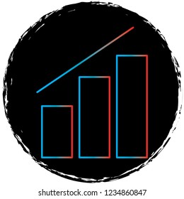gradient line icon on black circle.perfect for websites,apps and other projects 