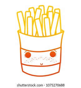 gradient line kawaii shy fries french fast food