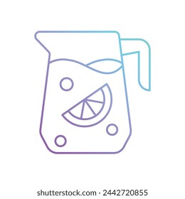 Gradient Line Lemonade vector icon