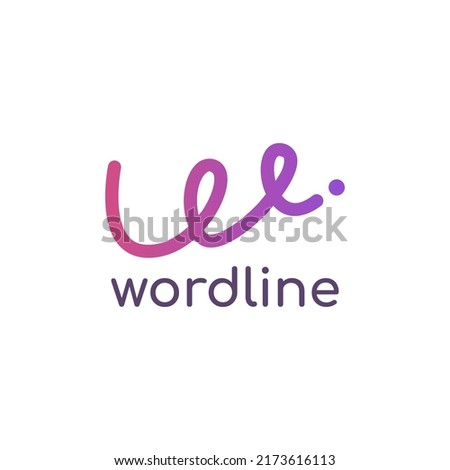 Gradient Line letters W logo design. Hand writing initial w creative monogram symbol. Playful logo and colorful logo letter w