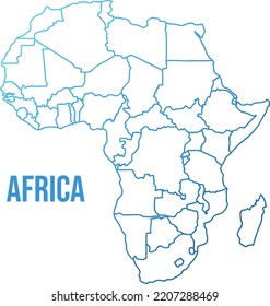 Landkarte Afrikas mit Ländergrenzen