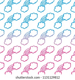 gradient line nature rainbow with fluffy clouds background