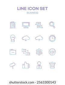 Gradient Line Simple Icon Set