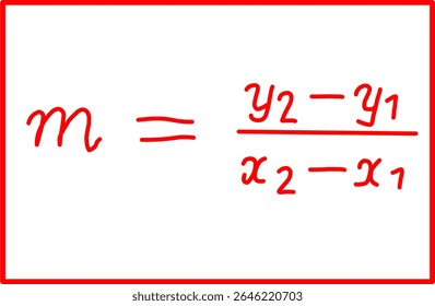 fórmula matemática de inclinação de linha de gradiente. geometria analítica, coordenadas de ponto e distância