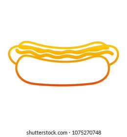 gradient line snack hot dog fast food with sauces