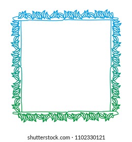 gradient line square natural plants leaves style