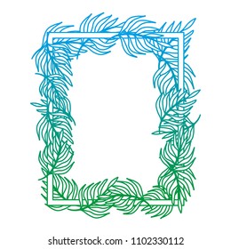 gradient line square tropical plants leaves style