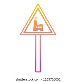 gradient line triangle caution emblem factory pollution
