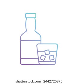 Gradient Line Whiskey vector icon