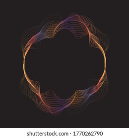 Gradient Lines in Circle Form . Spiral Vector Illustration .Technology round Logo . Design element . Abstract colorful Geometric shape . Striped border frame