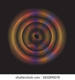 Gradient Lines in Circle Form . Spiral Vector Illustration .Technology round Logo . Design element . Abstract colorful Geometric shape . Striped border frame