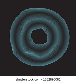 Gradient Lines in Circle Form . Spiral Vector Illustration .Technology round Logo . Design element . Abstract colorful Geometric shape . Striped border frame