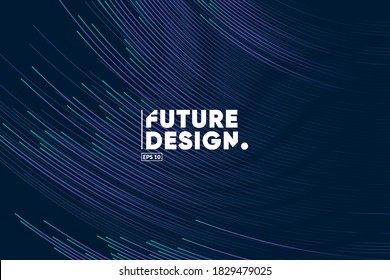 Gradient lines composition background. Future, Technology, Big data, Science  theme template. Eps10 vector.