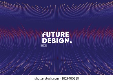 Gradient lines composition background. Future, Technology, Big data, Science  theme template. Eps10 vector.