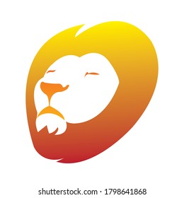 gradient lion face illustration for logo, animal vector