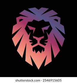 Gradient with Lion Head Vector Illustration