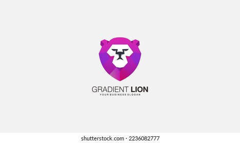 Gradient Lion logo design illustration vector