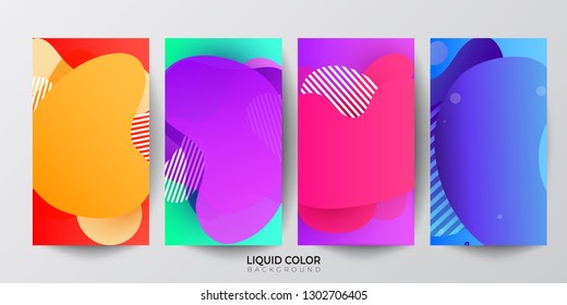 Gradient liquid gradient color abstract geometric shapes background. Design vector for design for mobile