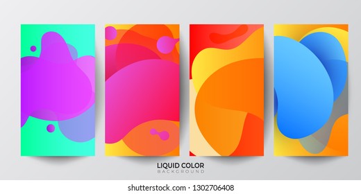 Gradient liquid gradient color abstract geometric shapes background. Design vector for design for mobile