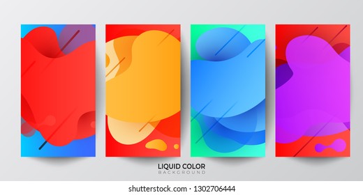 Gradient liquid gradient color abstract geometric shapes background. Design vector for design for mobile