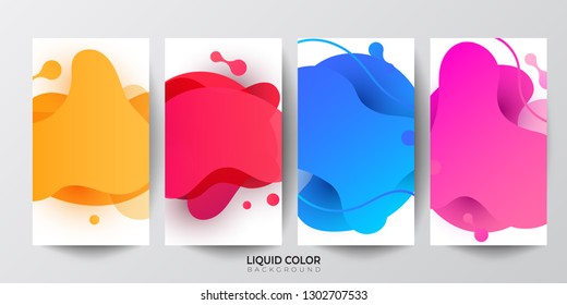 Gradient liquid gradient color abstract geometric shapes background. Design vector for design for mobile
