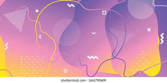 Gradient Liquid Design. Hipster Memphis Composition. Abstract Vector Journal. Pink Wave Cover. Summer Liquid Concept. Purple Memphis Decoration. Abstract Vector Booklet. Liquid Poster.