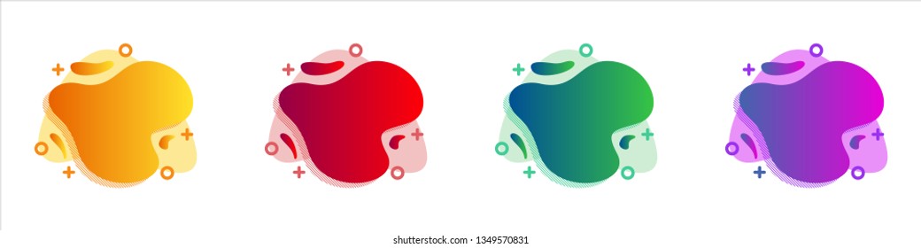 Gradient Liquid & Fluid Shape with Different Color Options. Modern Liquid Element Isolated on White Background. Background for Social Media Post, Banner Ads, Website Platform & Media Presentation
