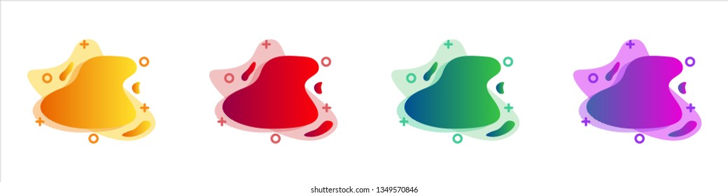 Gradient Liquid & Fluid Shape with Different Color Options. Modern Liquid Element Isolated on White Background. Background for Social Media Post, Banner Ads, Website Platform & Media Presentation