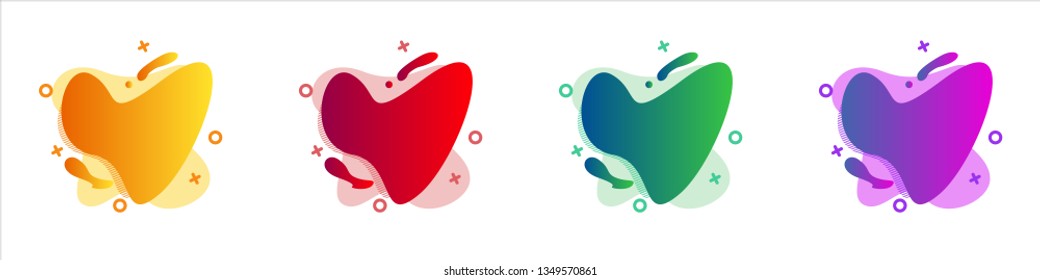 Gradient Liquid & Fluid Shape with Different Color Options. Modern Liquid Element Isolated on White Background. Background for Social Media Post, Banner Ads, Website Platform & Media Presentation