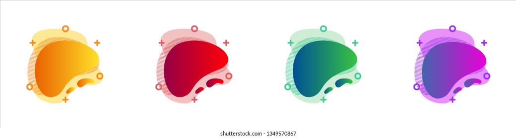 Gradient Liquid & Fluid Shape with Different Color Options. Modern Liquid Element Isolated on White Background. Background for Social Media Post, Banner Ads, Website Platform & Media Presentation