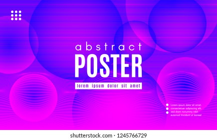 Gradient Liquid Shapes Composition. Abstract Wave Background with Distorted Lines. Effect Movement of Simple Liquid Shapes. Music Poster Concept in Pink and Blue Color Design. Vector Wave Liquid Form.