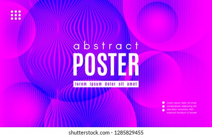 Gradient Liquid Shapes Composition. Abstract Wave Background with Distorted Lines. Effect Movement of Simple Liquid Shapes. Music Poster Concept in Pink and Blue Color Design. Vector Wave Liquid Form.