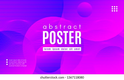 Gradient Liquid Shapes Composition. Abstract Wave Background with Distorted Lines. Effect Movement of Simple Liquid Shapes. Music Poster Concept in Pink and Blue Color Design. Vector Wave Liquid Form.