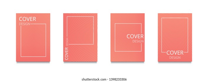 Gradient living coral color tone cover disign. A4 size minimal geometric patterns vector background geometric patterns for template, leaflet, flyer and magazine. 