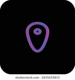 Icono de pin de ubicación de degradado para aplicaciones basadas en mapas, navegación o GPS.
